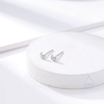 Extra Tiny Opal Moon Stud Earrings in Sterling Silver - Blue Opal or White Opal - Gold or Silver - New Moon Earrings - Petite Stud Earrings