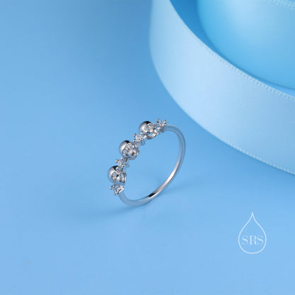 Sterling Silver Triple Skull Ring, Silver Skull Ring, Tiny Skull Ring, US 5-8, Skeleton Ring