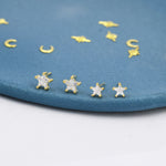 CZ Star Stud Earrings in Sterling Silver, Silver or Gold, Tiny Star Earrings, Solid Silver Small Crystal Star Earrings