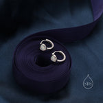 White Opal Heart Huggie Hoop Earrings in Sterling Silver, Silver or Gold, Lab Opal Heart Hoops, Heart Hoops