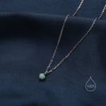 Very Small Green Opal Pendant Necklace in Sterling Silver, Silver or Gold, 5mm Lab Opal Necklace, Single Opal Necklace, Fire Opal Necklace
