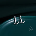 Crescent Moon and Moonstone Ear Jacket in Sterling Silver, Moon Front and Back Earrings in Sterling Silver, Moonstone Earrings