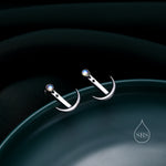 Crescent Moon and Moonstone Ear Jacket in Sterling Silver, Moon Front and Back Earrings in Sterling Silver, Moonstone Earrings