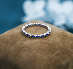 Sapphire Blue Marquise CZ Eternity Ring