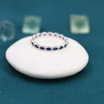 Sapphire Blue Marquise CZ Eternity Ring