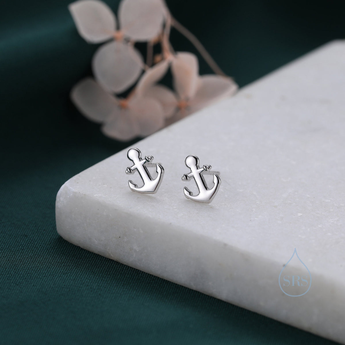 Tiny Anchor Stud Earrings