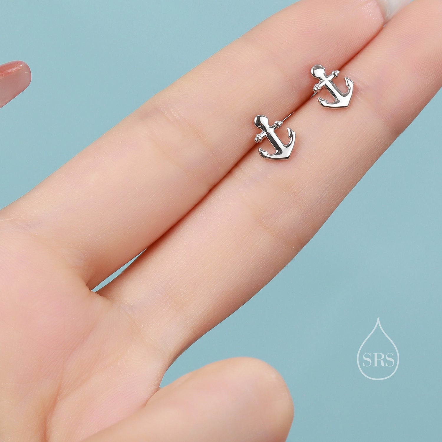 Anchor Stud Earrings in Sterling Silver, Silver or Gold, Tiny Anchor Earrings, Nautical Ocean Theme Earrings
