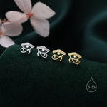 Eye of Horus Stud Earrings in Sterling Silver, Silver or Gold, Ancient Egypt Inspired Earrings, Egyptian Eye Earrings, Silver Eye Earrings