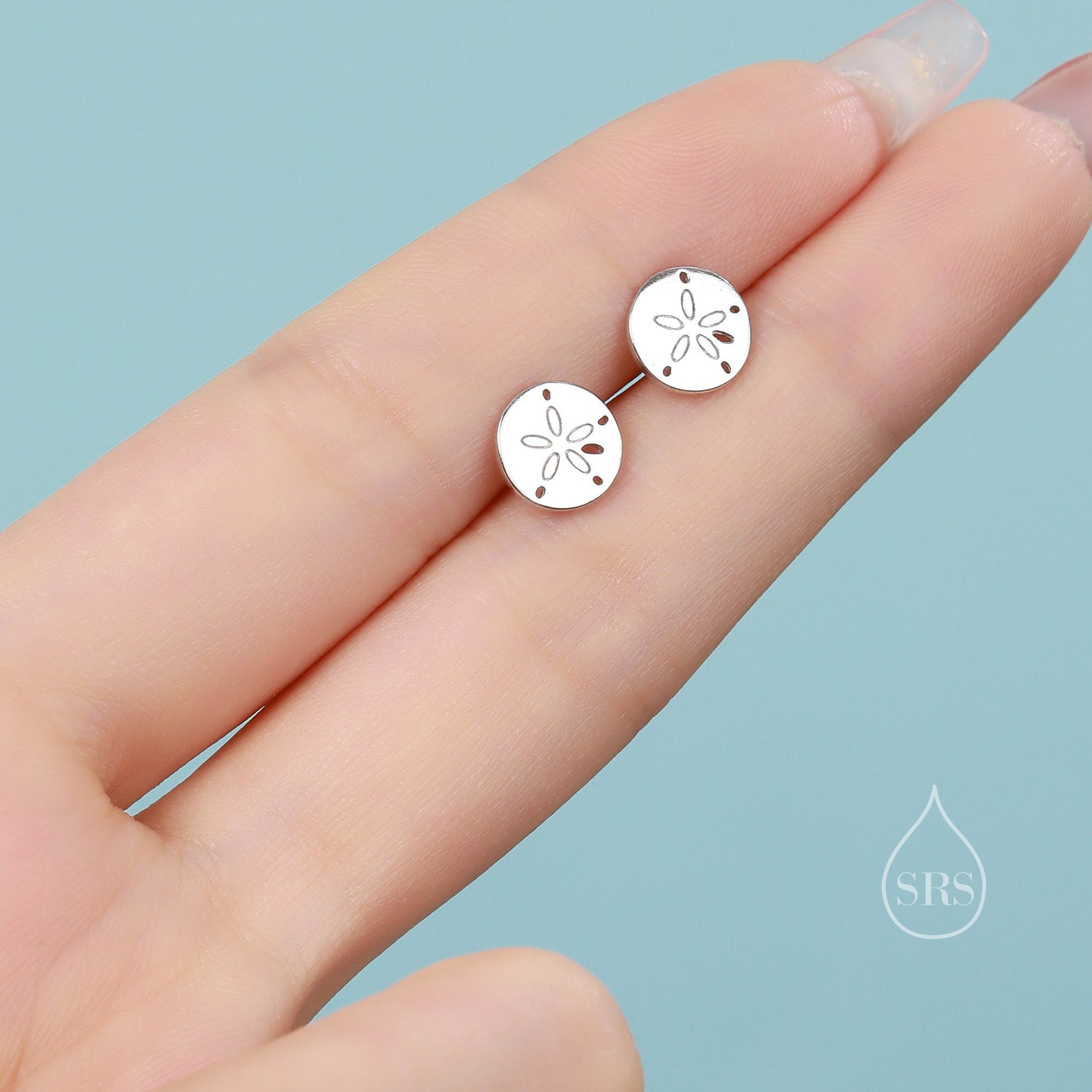 Sand Dollar Stud Earrings in Sterling Silver, Silver or Gold, Ocean Earrings, Shell Earrings, Sea Shell Earrings, Sand Dollar Earrings