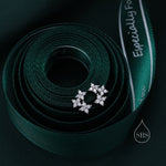 CZ Hydrangea Bouquet Internally Threaded Flat Back/ Screw Back/ Stud Earrings in Sterling Silver, Silver, Gold or Rose Gold, Flower Earrings