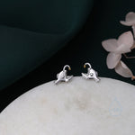 Anglerfish Stud Earrings in Sterling Silver, Anglerfish Earrings, Fish Earrings, Silver Fish Stud, Cute and Quirky Animal Earrings