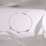 Sparkling Butterfly Trio Charm Bracelet
