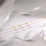 Chasing Butterfly Floating Bracelet in Sterling Silver, Silver or Gold or Rose gold, Satellite Crystal Bracelet, Solid Silver Bracelet