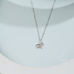 Tiny Little Rabbit Pendant Necklace in Sterling Silver, Silver Rabbit Necklace, Silver Hare Necklace