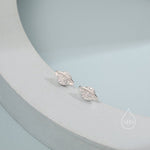 CZ Saturn Planet Stud Earrings in Sterling Silver, Silver or Gold or Rose Gold, Planet Earrings, Saturn Earrings