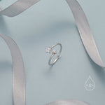 CZ Double Star Open Ring