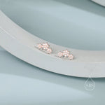 Tiny Flower Bouquet CZ Cluster Stud Earrings in Sterling Silver