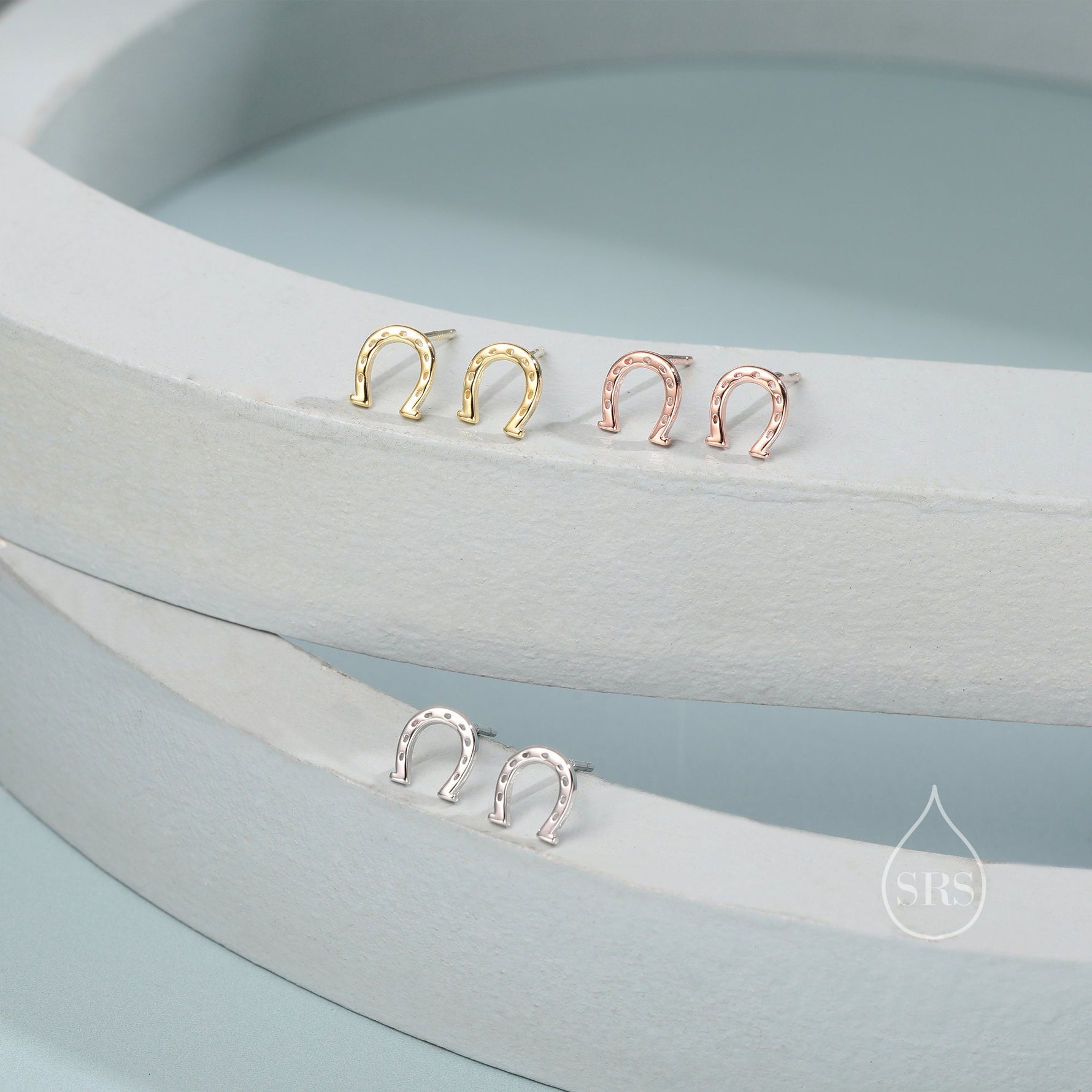 Tiny Horseshoe Stud Earrings in Sterling Silver, Silver, Gold or Rose Gold, Horse Shoe Stud, Horse Shoe Earrings, Horseshoe Good Luck Charms