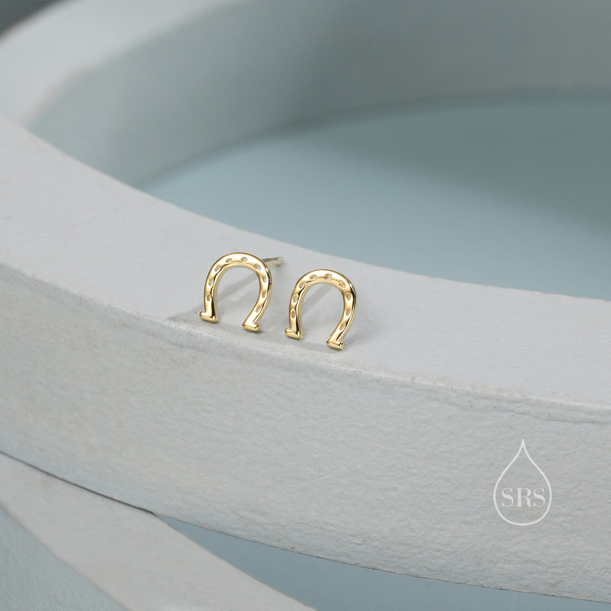 Tiny Horseshoe Stud Earrings in Sterling Silver, Silver, Gold or Rose Gold, Horse Shoe Stud, Horse Shoe Earrings, Horseshoe Good Luck Charms