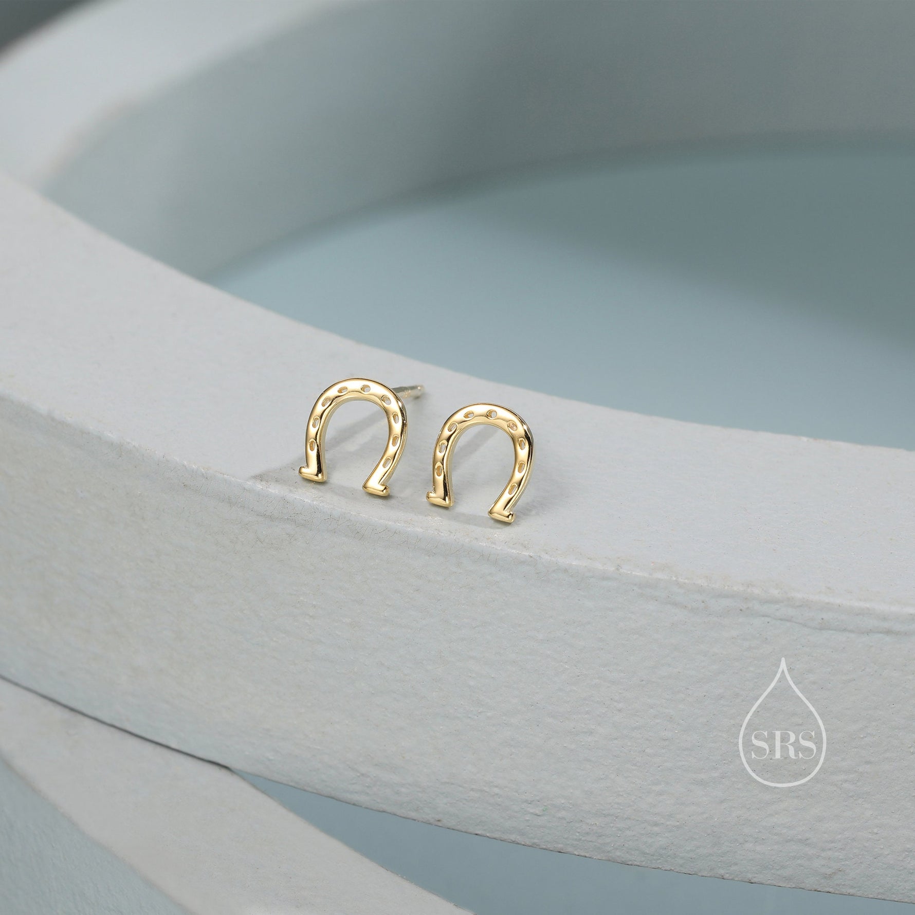 Tiny Horseshoe Stud Earrings in Sterling Silver, Silver, Gold or Rose Gold, Horse Shoe Stud, Horse Shoe Earrings, Horseshoe Good Luck Charms