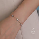 Starburst CZ Bracelet in Sterling Silver, Silver or Gold or Rose Gold, Three Star Bracelet, North Star Bracelet, Sunburst Bracelet, Star