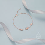 CZ Butterfly Floating Bracelet in Sterling Silver, Silver or Gold or Rose gold, Satellite Crystal Bracelet, Solid Silver Bracelet