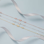 CZ Butterfly Floating Bracelet in Sterling Silver, Silver or Gold or Rose gold, Satellite Crystal Bracelet, Solid Silver Bracelet
