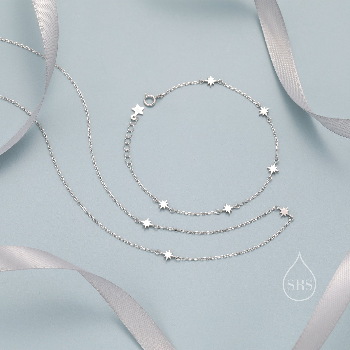 Starburst Bracelet/Necklace in Sterling Silver, North Star Bracelet/ Necklace, Sunburst/Star Bracelet/ Necklace, Star Motif