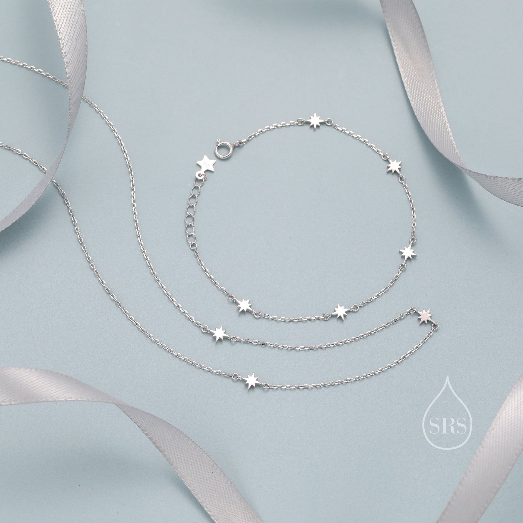 Starburst Bracelet/Necklace in Sterling Silver, North Star Bracelet/ Necklace, Sunburst/Star Bracelet/ Necklace, Star Motif