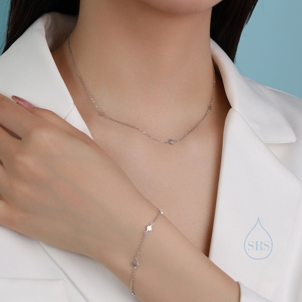 Starburst Bracelet/Necklace in Sterling Silver, North Star Bracelet/ Necklace, Sunburst/Star Bracelet/ Necklace, Star Motif