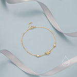 CZ and Crystal Butterfly Floating Bracelet in Sterling Silver, Silver or Gold or Rose gold, Satellite Bracelet, Solid Silver Bracelet