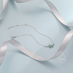 Green CZ Olive Leaf Motif Bracelet