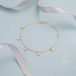 CZ Dangle Bracelet in Sterling Silver, Silver or Gold or Rose Gold, Satellite Crystal Bracelet, Solid Silver Motif Bracelet