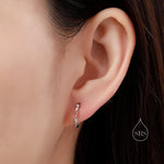 Mobius Strip Huggie Hoops in Sterling Silver, Gold, Rose Gold or Black, 8mm or 10mm, Minimalist Simple Hoop Earrings, Mobius Ring Huggies