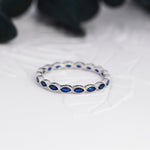 Sapphire Blue Marquise CZ Eternity Ring