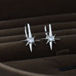 Starburst Hook Earrings in Sterling Silver, Silver, Gold or Rose Gold, North Star Earrings, Sunburst Earrings, Celestial Jewellery