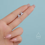 Moonstone Trio Screw back Earrings in Sterling Silver, Moonstone Trinity Earrings, Screwback Barbell, Simulated Moonstone Earrings