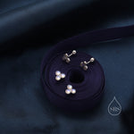 Moonstone Trio Screw back Earrings in Sterling Silver, Moonstone Trinity Earrings, Screwback Barbell, Simulated Moonstone Earrings