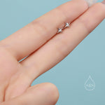 Tiny CZ Starburst 18G Screw Back Earrings in Sterling Silver
