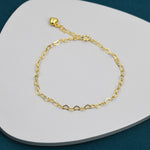 Heart Link Bracelet in Sterling Silver, Delicate Heart Infinity Bracelet, Silver or Gold, Heart Chain, Heart Charm Bracelet