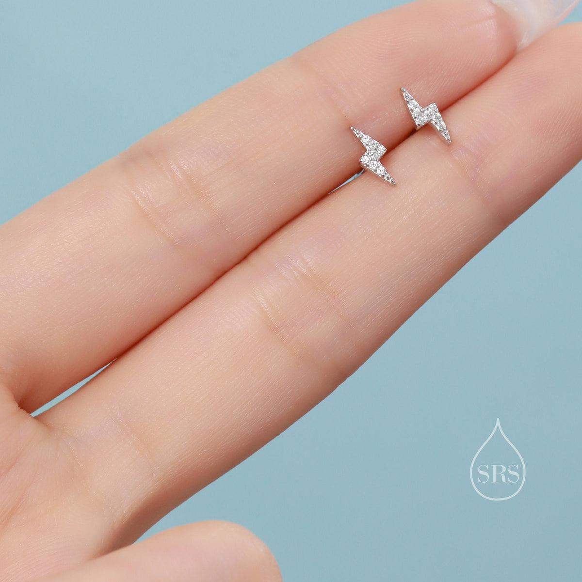 CZ Lightning Bolt Screw Back Earrings in Sterling Silver, Lightning Bolt Barbell Earrings, Silver, Gold and Rose Gold, Bolt Screwback