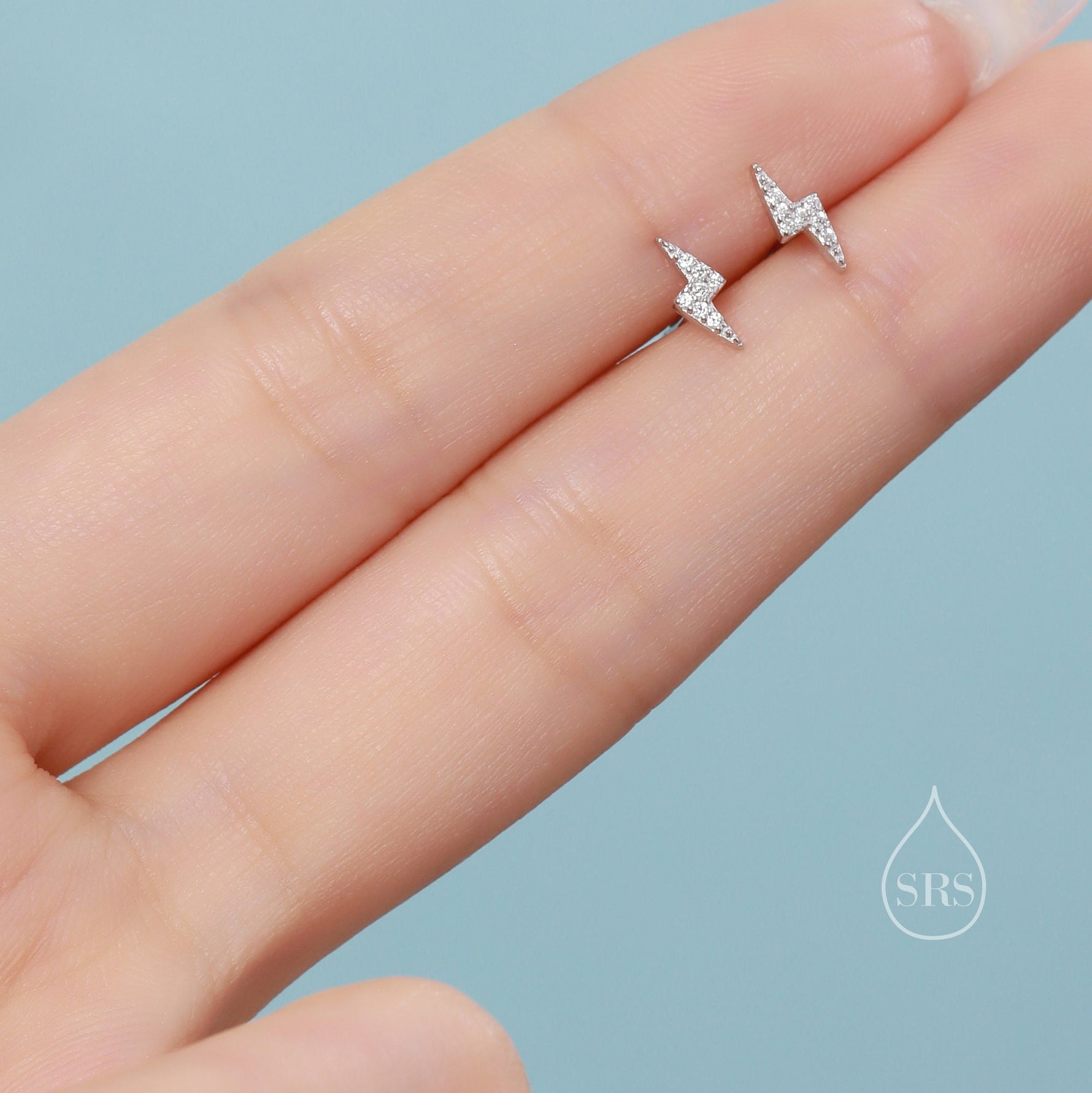 CZ Lightning Bolt Screw Back Earrings in Sterling Silver, Lightning Bolt Barbell Earrings, Silver, Gold and Rose Gold, Bolt Screwback