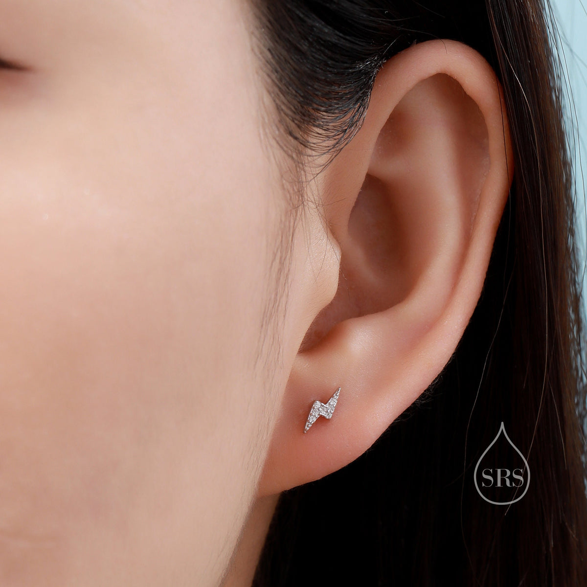 CZ Lightning Bolt Screw Back Earrings in Sterling Silver, Lightning Bolt Barbell Earrings, Silver, Gold and Rose Gold, Bolt Screwback