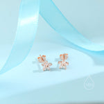 Tiny Flower CZ Stud Earrings in Sterling Silver, Forget Me Not Floral CZ Earrings, Silver, Gold and Rose Gold, Flower CZ Earrings