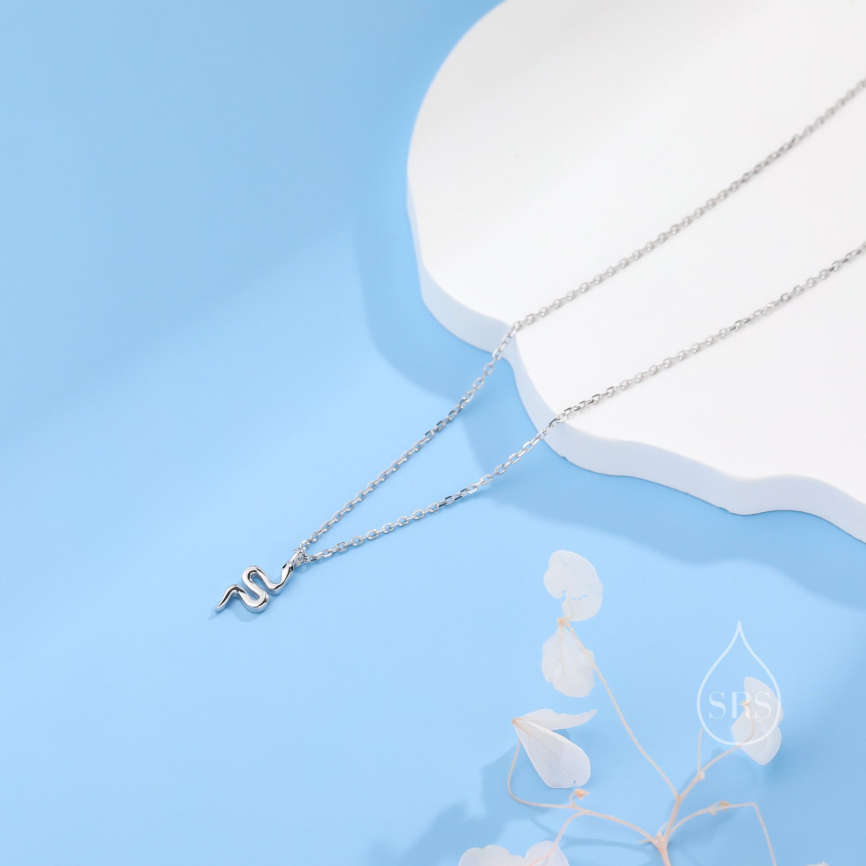Extra Tiny Snake Pendant Necklace in Sterling Silver, Silver or Gold, Snake Necklace, Small Snake Necklace, Snake Pendant