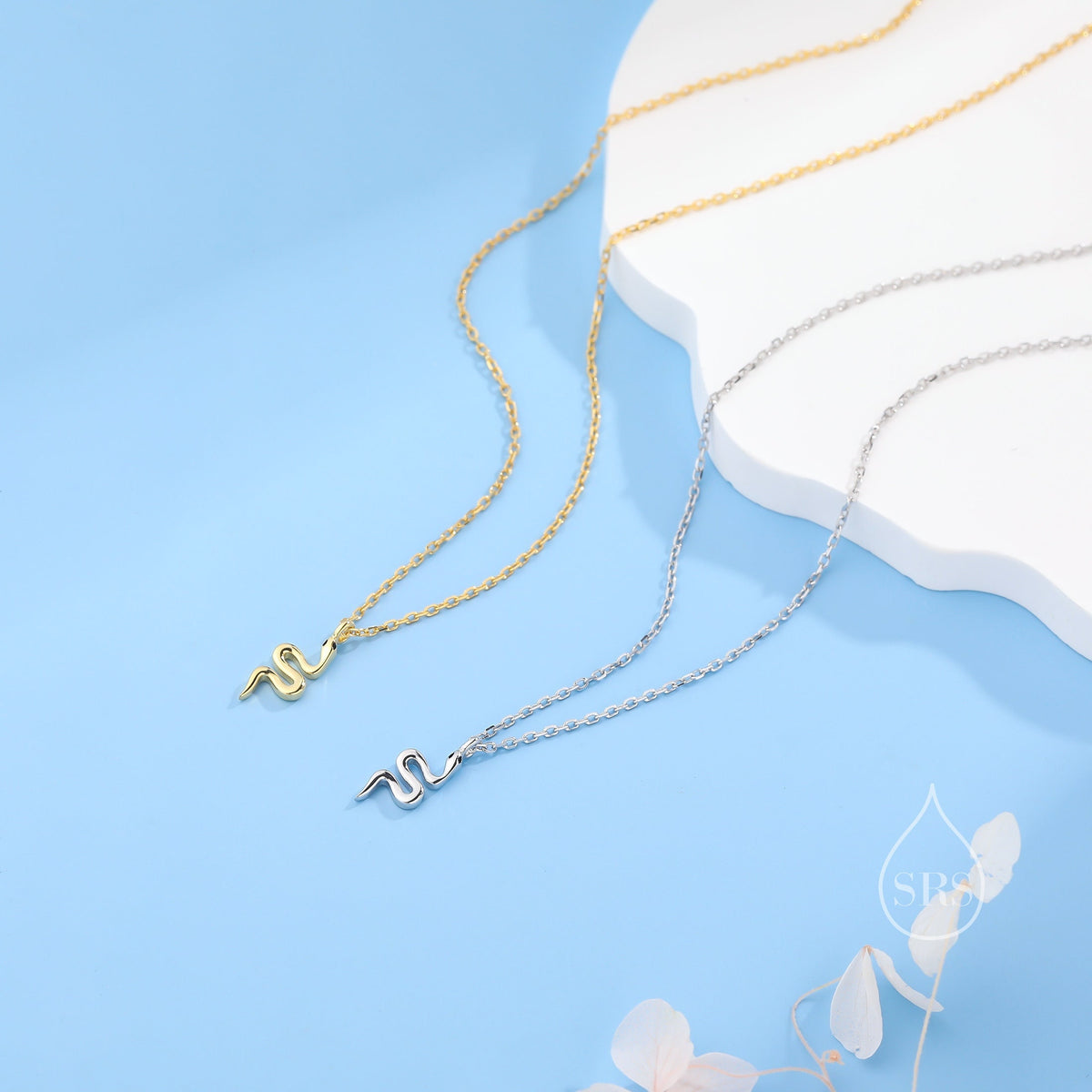 Extra Tiny Snake Pendant Necklace in Sterling Silver, Silver or Gold, Snake Necklace, Small Snake Necklace, Snake Pendant