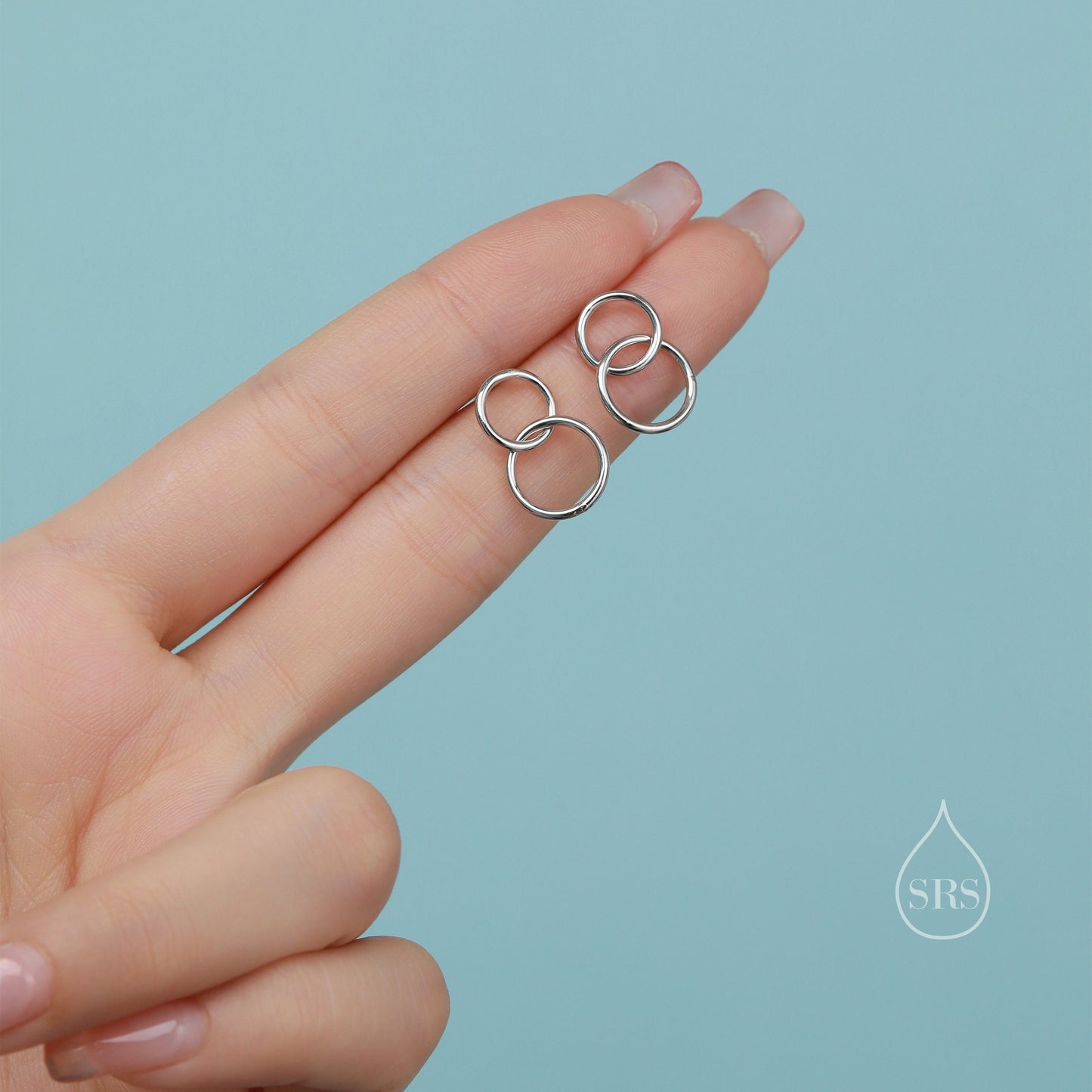 Sterling Silver Minimalist Geometric Circle Hoop Style Earrings, Dainty and Delicate, Geometry Modern Contemporary Design