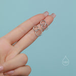 Sterling Silver Minimalist Geometric Circle Hoop Style Earrings, Dainty and Delicate, Geometry Modern Contemporary Design