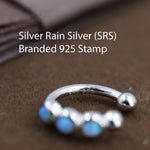 Blue Opal Ear Cuff in Sterling Silver, Silver or Gold, Simple Piercing Free Earrings, Minimalist Ear Cuff, Opal Ear Cuff