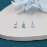 Extra Tiny Hydrangea Flower CZ Stud Earrings in Sterling Silver, Silver or Gold, Hydrangea Earrings, Flower Stud